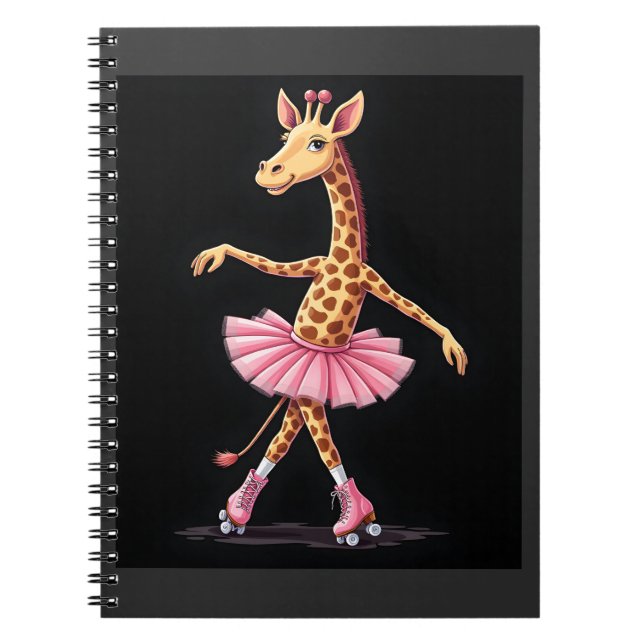 Cuaderno Jirafa En Patines Con Top De Tanque Tutú Rosa (Frente)