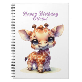 Cuaderno Jirafa linda feliz cumpleaños