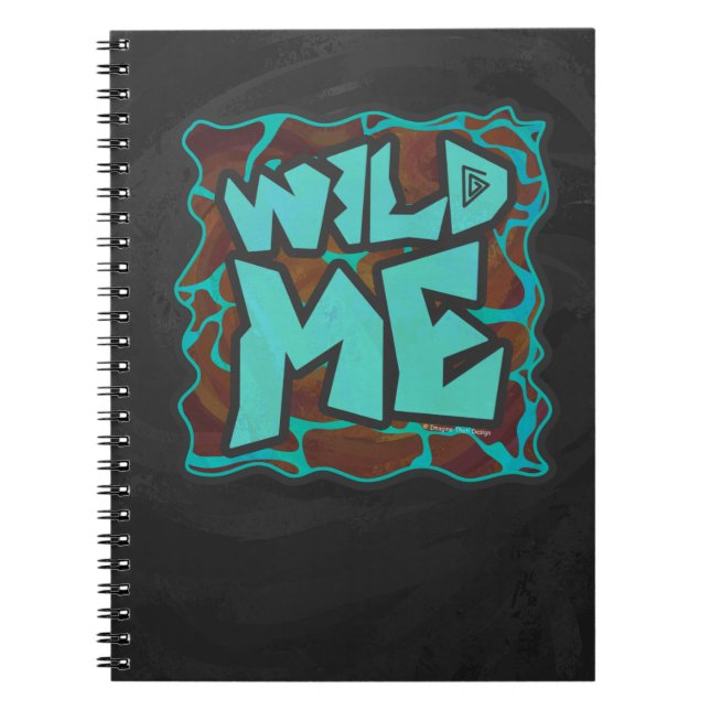 Cuaderno Jirafa Marrón y Estampado Azul Verdoso (Frente)