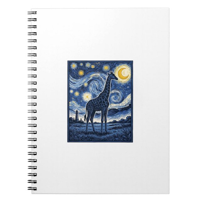 Cuaderno Jirafa Noche Estrellada Vintage (Frente)