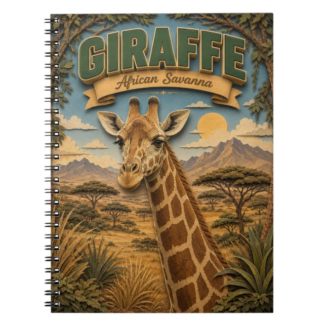 Cuaderno Jirafa Sabana Africana POPCUT (Frente)