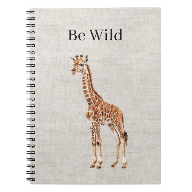 Cuaderno Jirafa Safari Animal Lino Falso (Frente)