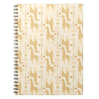 Cuaderno jirafas en la sabana en amarillo