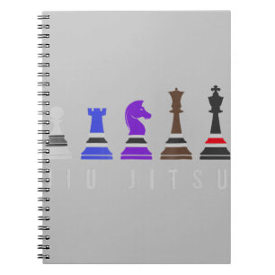 Cuaderno jiu jitsu entrenando ajedrez, regalo bjj con texto