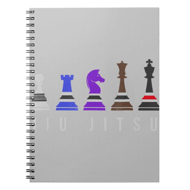 Cuaderno jiu jitsu entrenando ajedrez, regalo bjj con texto (Frente)