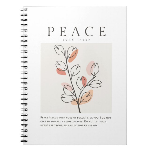 Cuaderno John 14:27 Paz te dejo (Frente)