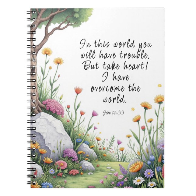 Cuaderno John 16:33 Bible Verse Poster de imagen (Frente)