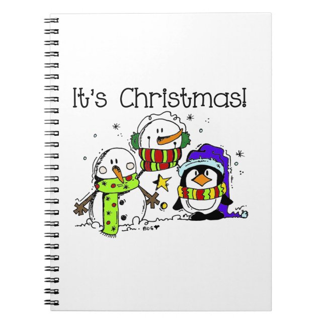 Cuaderno Jolly Cute Snowmen y Pingüinos son Navidades (Frente)