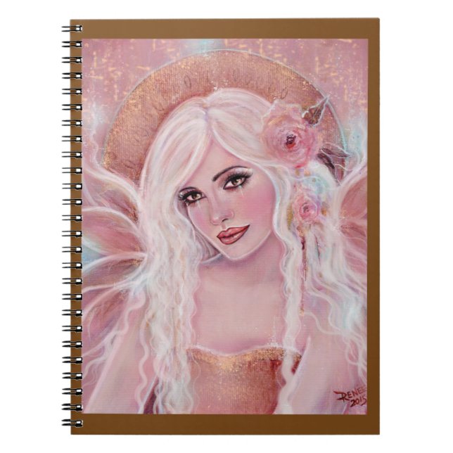 Cuaderno Jophiel angel, arte navideño por Renee Lavoie (Frente)