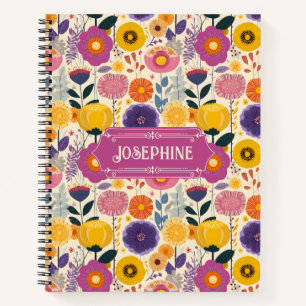 Cuaderno Josephine Colorful Purple and Yellow Modern Floral