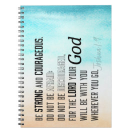 Cuaderno Joshua fuerte y valiente 1:9 Verso de la Biblia