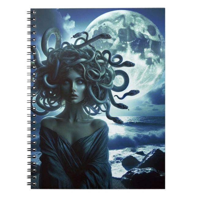 Cuaderno Joven Bonito Medusa por la luna y el océano (Frente)