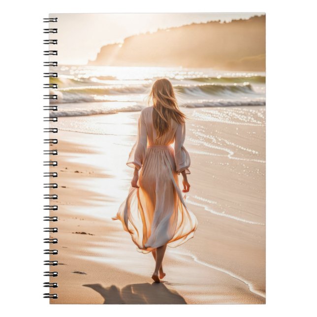 Cuaderno Joven caminando por la playa (Frente)