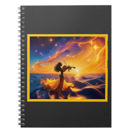 Cuaderno Joven Chica asiático jugando a la escena surrealis