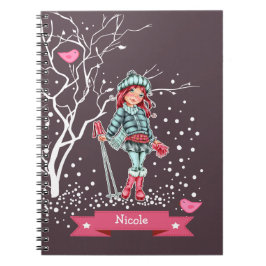 Cuaderno Jóven esquiadora Chica | Entrega de Navidades de n