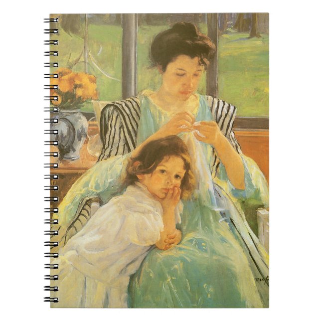 Cuaderno Joven madre cosiendo de Mary Cassatt, Arte Antiguo (Frente)