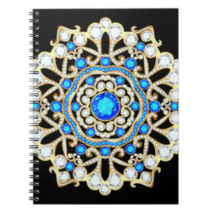 Cuaderno joyas de broche de Mandala, elemento de diseño. Di
