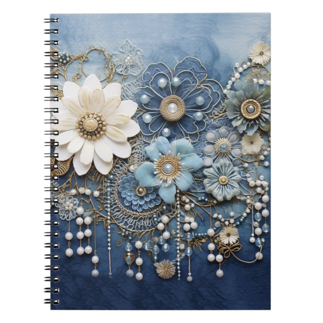 Cuaderno Joyas disfrazadas en denim azul (Frente)