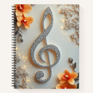 Cuaderno Joyería de clave de sol de diamantes elegante
