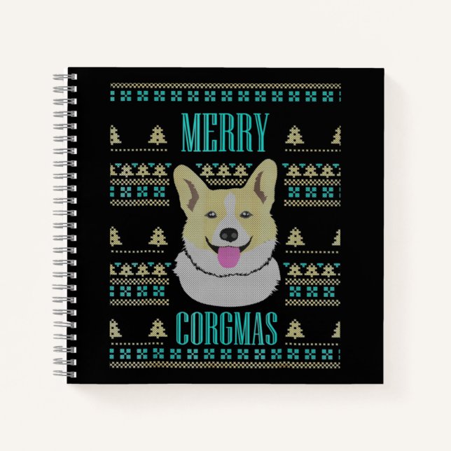 Cuaderno Joyeux Corgmas Navidades feos Corgi (Anverso)
