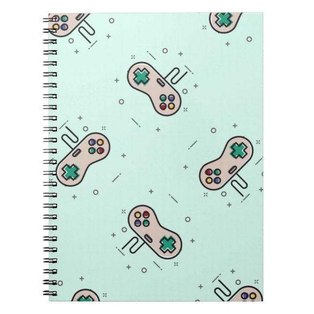 Cuaderno joystick de juego gris en azul (Frente)