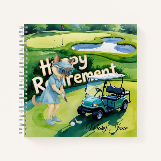 Cuaderno Jubilación de Golf temática para los amantes del g (Anverso)
