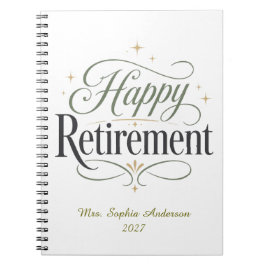 Cuaderno Jubilación Feliz Nombre Personalizado