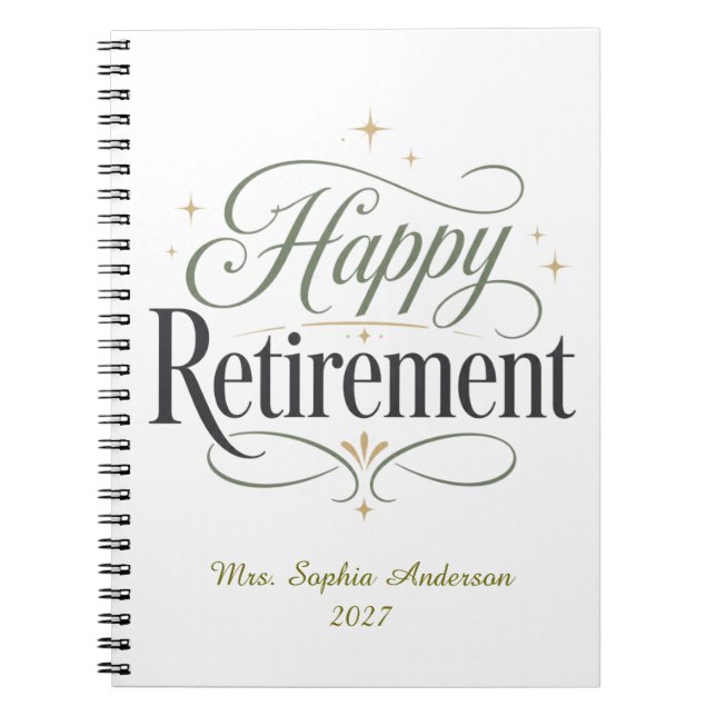Cuaderno Jubilación Feliz Nombre Personalizado (Frente)