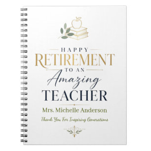 Cuaderno Jubilación Feliz Profesor Nombre Personalizado
