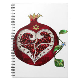 Cuaderno Judaica Pomegranate Heart Hanukkah Rosh Hashanah