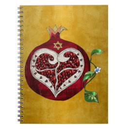 Cuaderno Judaica Pomegranate Heart Hanukkah Rosh Hashanah