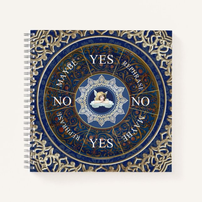 Cuaderno Juego de adivinación Ángel Azul del tablero del pe (Anverso)