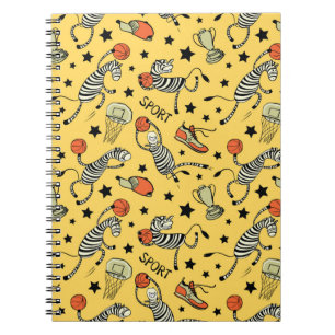 Cuaderno Juego de baloncesto sin costuras con doodle lindo