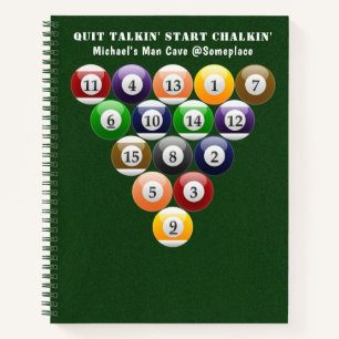 Cuaderno Juego de billar de 8 bolas para rack de 8 bolas