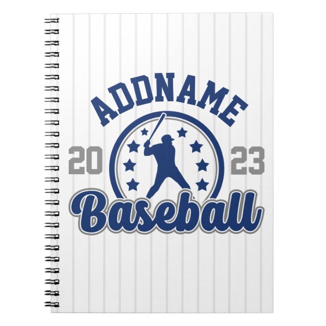 Cuaderno Juego de jugador de equipo de béisbol con nombre p (Frente)