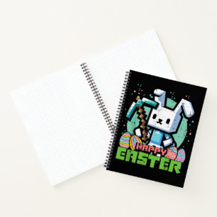 Cuaderno Juego de Pixel de Conejo de Pascua Feliz 