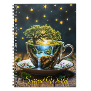 Cuaderno Juego de té surrealista cascada cocina decoración