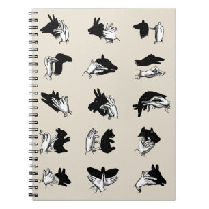 Cuaderno Juegos de Sombras de Títeres de Mano Antiguos
