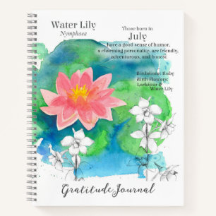 Cuaderno Jueves, cumpleaños Waterlily Larkspur Gratitude Jo