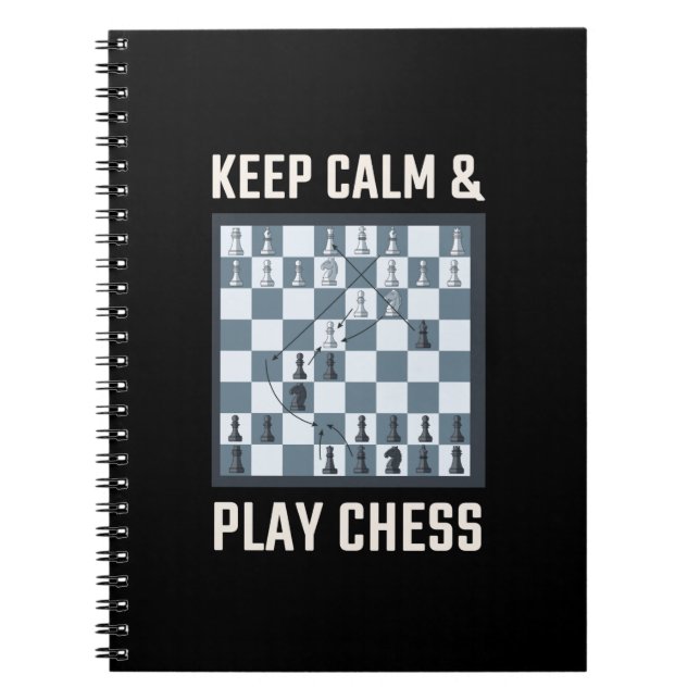 Cuaderno Jugador de ajedrez de tablero de ajedrez (Frente)