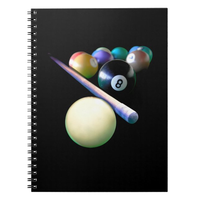 Cuaderno Jugador de billar Billiard Balls Cue Snooker (Frente)