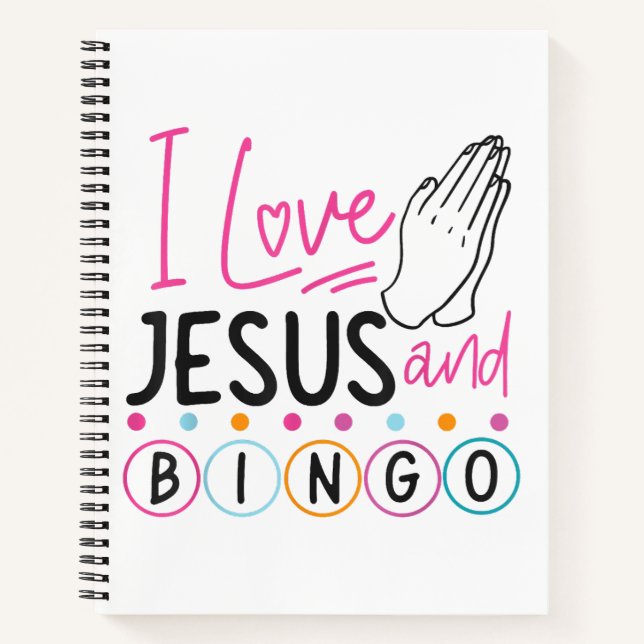 Cuaderno Jugador de Bingo Jesús Fe Cristiano Amo A Jesús Y (Anverso)
