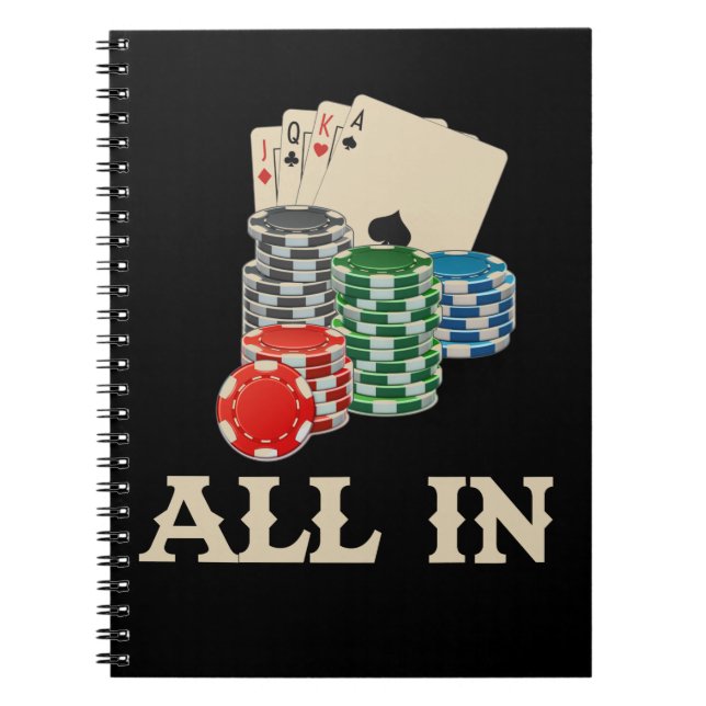 Cuaderno Jugador de Casino Texas Hold'Em Poker (Frente)