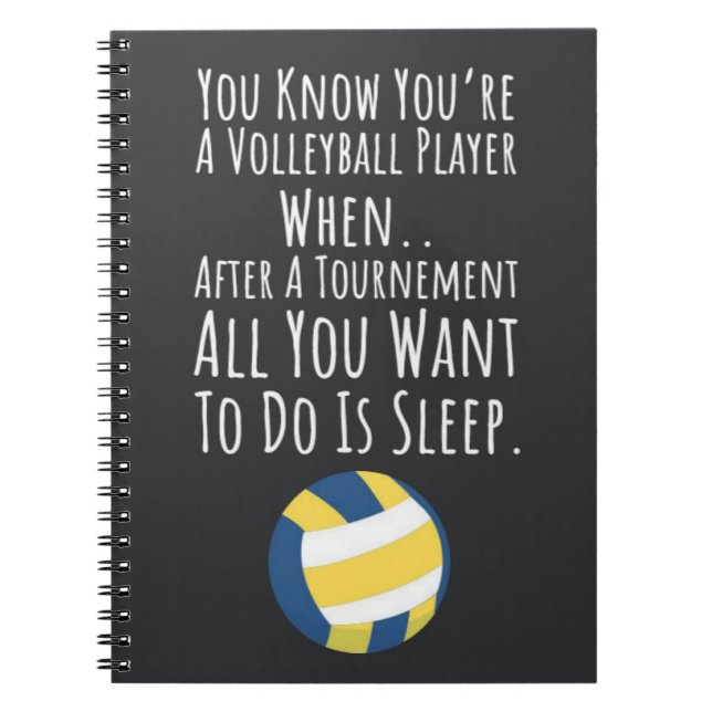 Cuaderno Jugador De Equipo De Ideas De Regalo De Voleibol B (Frente)