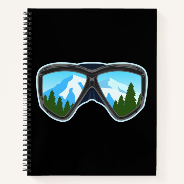 Cuaderno Jugador de esquí de Gogles Guay Snowboard Deportes (Anverso)