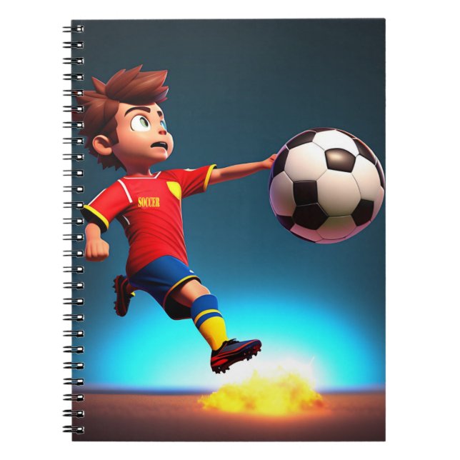Cuaderno Jugador de fútbol animado con bolas, bloc de notas (Frente)