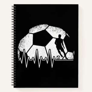 Cuaderno Jugador de fútbol divertido latido del corazón