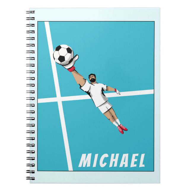 Cuaderno Jugador de fútbol Goalie Goalkeeper diversión gráf (Frente)