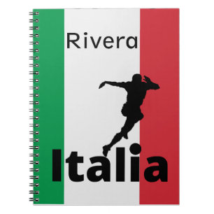 Cuaderno Jugador de fútbol, Italia personalizable
