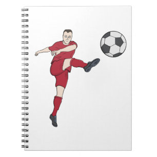 Cuaderno Jugador de Fútbol Retro Pateando Balón en Acción d